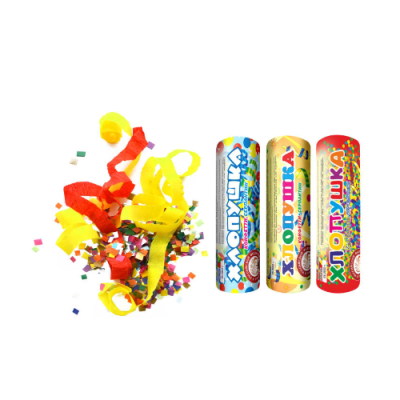 Набор ( 3конф.+3серп.) Набор хлопушек купить в Сретенске | sretensk.salutsklad.ru